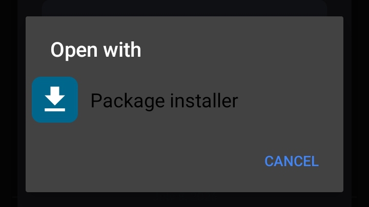 Open with Package installer